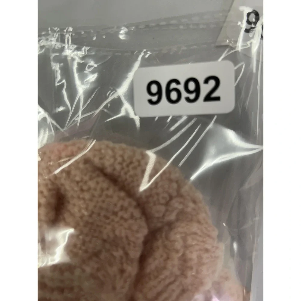 Vintage Hand Knit Baby Bonnet Pink Soft Acrylic Satin Ribbon 90s Girl Infant Hat